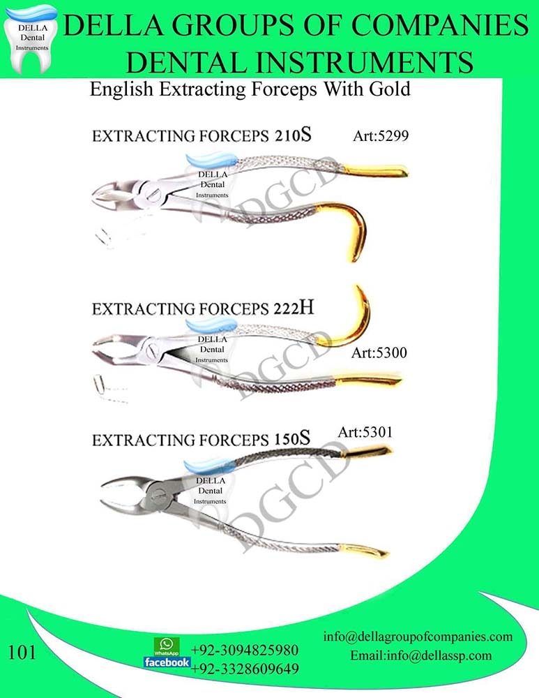 English Extracting Forceps with Gold